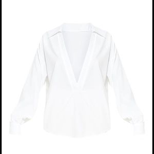 Pretty Little Thing Plunge Button Down